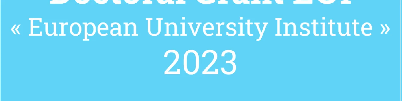 Congratulations to the two winners of a European University Institute (EUI) Doctoral Grant